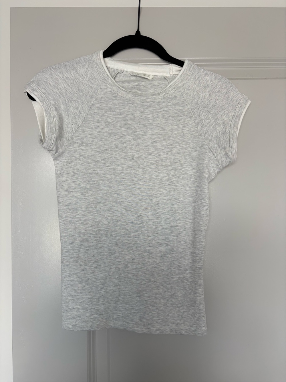 Zara Light Heather Gray Short Sleeve Crewneck Tee